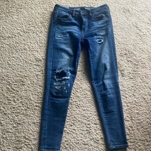 America eagle skinny jeans distressed